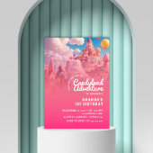 Invitation Candyland World Cool Rose Girl Anniversaire