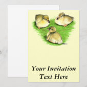 Invitation Canetons de canard colvert enneigés (Devant / Derrière)