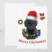 Invitation Caniche de Noël  (Devant / Derrière)