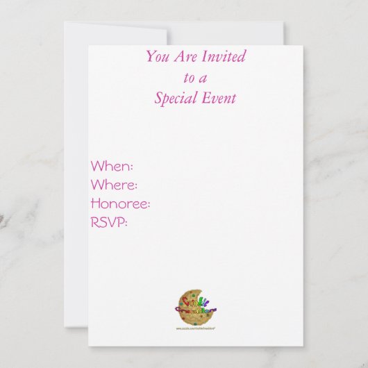 Invitation Caniche rose de Polk-un-point (Dos)