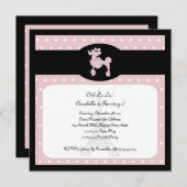 Invitation Caniches dans l'invitation rose carrée de Paris (Devant / Derrière)