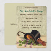 Invitation Canne à chapeau haut de forme éditable et invitati (Devant / Derrière)