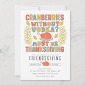 Invitation Canneberges Drôle Sans Volka Friendsgiving (Devant)