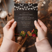 Invitation Cannelle de pin rustique Orange Slice Friendsgivin