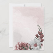 Invitation cannelle rose blanc fleuri vert  douche nuptiale (Dos)