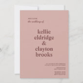 Invitation Cannelle Rose moderne Type Mariage (Devant)