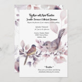 Invitation Cannelle rose rousse oiseau de campagne été chic (Devant / Derrière)