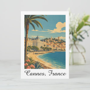 Invitation Cannes vintage France Côte d'Azur