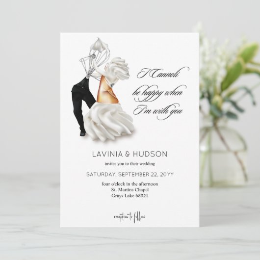 Invitation Cannoli Funny Mariage (Debout devant)
