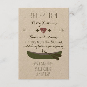 Invitation Canoë + Flèches Réception De Mariage Rustique