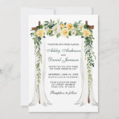 Invitation Canopée mariage Aquarelle Jaune Floral Vert (Devant)
