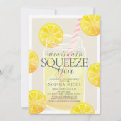 Invitation Can't Wait to Squeeze Mason Jar Beige Baby Shower (Devant)