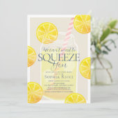 Invitation Can't Wait to Squeeze Mason Jar Beige Baby Shower (Debout devant)