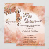 Invitation Cantalouge à l'aquarelle à fleurs d'automne (Devant / Derrière)