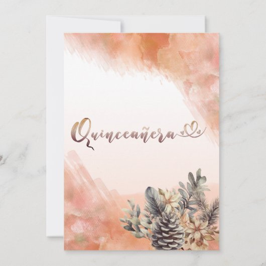 Invitation Cantalouge à l'aquarelle à fleurs d'automne (Dos)