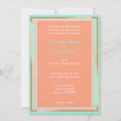 Invitation Cantaloupe Turquoise Love Géométrique (Devant)