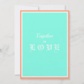 Invitation Cantaloupe Turquoise Love Géométrique (Dos)