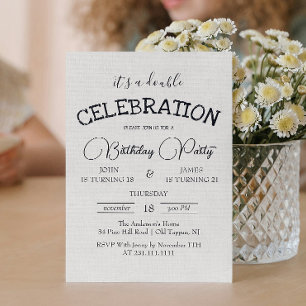 Invitation Canva classique double fête d'anniversaire