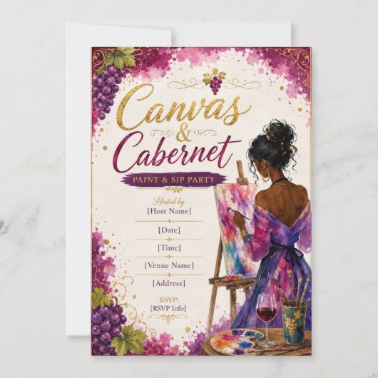 Invitation Canvas & Cabernet Peinture et Boire (Devant)