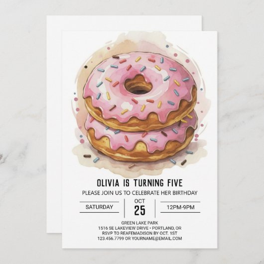 Invitation Canyland Sweets Donuts Anniversaire (Devant / Derrière)