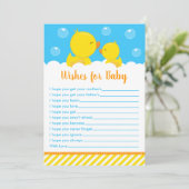 Invitation Caoutchouc Jaune et Bleu Voeux pour bébé (Debout devant)