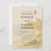 Invitation Cap Cod Coastal Watercolor Destination Wedding  (Devant)