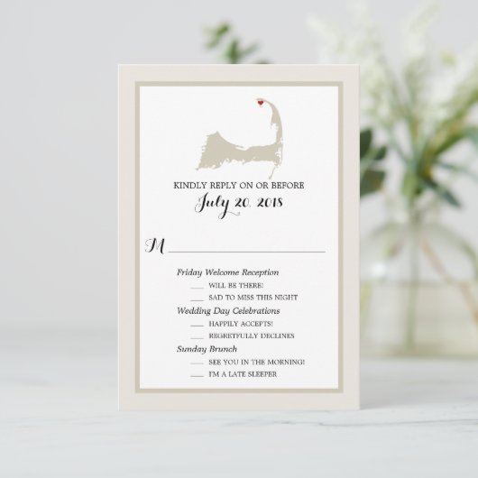 Invitation Cap Cod de Provincetown | Mariage RSVP (Debout devant)