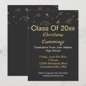 Invitation Cap & Confetti Graduation (Devant / Derrière)