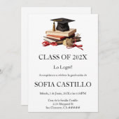 Invitation cap graduation invite (Devant / Derrière)