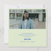 Invitation Cap Toss Blue & Green Graduation Announcement (Dos)