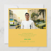 Invitation Cap Toss Yellow & Green Graduation Announcement (Dos)