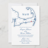 Invitation Cape Cod All-in-One QR code RSVP Mariage (Devant)