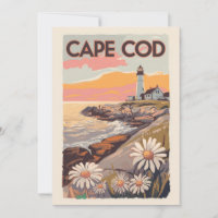 Cape Cod Massachusetts Art de Voyage Rétro Peintre
