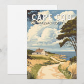 Invitation Cape Cod Massachusetts Art de voyage vintage (Devant / Derrière)