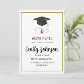 Invitation Cape de remise de diplôme simple moderne & Fête de (Debout devant)