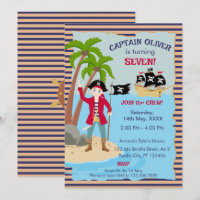 Capitaine Boy Pirate Bateau fête d'anniversaire