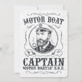Invitation Capitaine de bateau à moteur drôle Pontoon bateau (Dos)