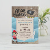 Invitation Capitaine pirate Ahoy Boy 8e fête d'anniversaire (Debout devant)