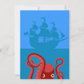 Invitation Capitaine Pirate avec des copains sur le pont fête (Dos)