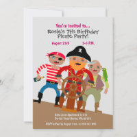 Capitaine Pirate avec des copains sur le pont fête