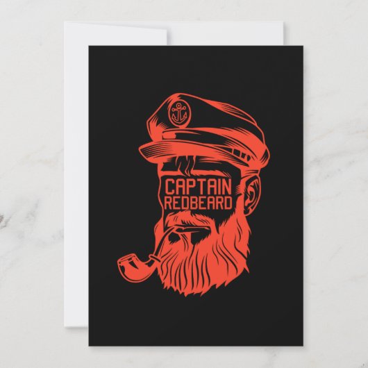 Invitation Capitaine Redhead Red Beard Ginger Beard Red Hair  (Devant)