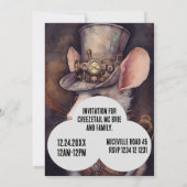 Invitation Capitaine Steampunk Souris Rat (Dos)