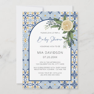 Invitation Capri Baby shower Thème Citron Baby shower italien