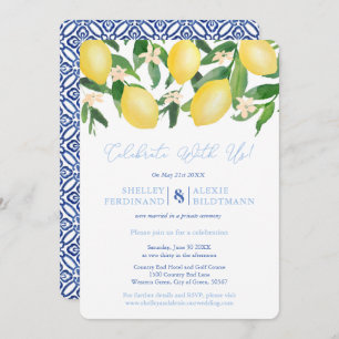 Invitation Capri Lemons Carreaux Bleus Post Mariage Célébrati