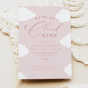 Invitation CAPRICE Blush Pink Cloud Neuf Baby showers