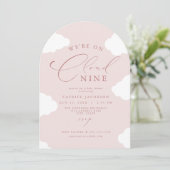 Invitation CAPRICE Blush Rose Cloud Neuf Baby showers Arbrés (Debout devant)