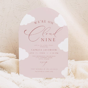 Invitation CAPRICE Blush Rose Cloud Neuf Baby showers Arbrés