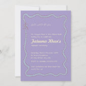 Invitation Capricieuse ondulée de bleu doux violet clair Aqiq (Devant)