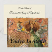 Invitation Capricorn Femme Chèvre Whimsical Amusant (Devant / Derrière)