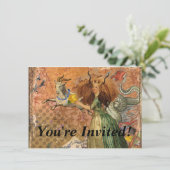 Invitation Capricorn Femme Chèvre Whimsical Amusant (Debout devant)